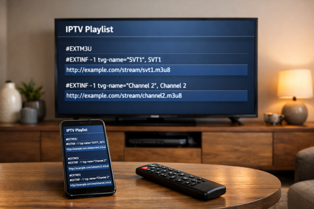 M3U länk används för att lägga in kanallista i en IPTV‑spelare